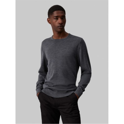 блуза,мъжки,пуловери,calvin,klein,merino,crew,neck,pullover,sweater,grey,heather
