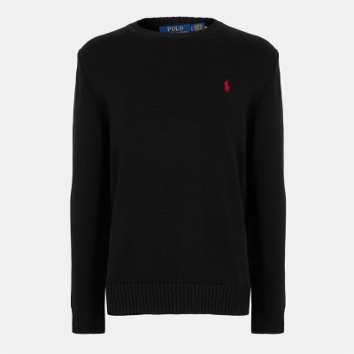 блуза,мъжки,пуловери,polo,ralph,lauren,crew,neck,knit,sweater,polo,black