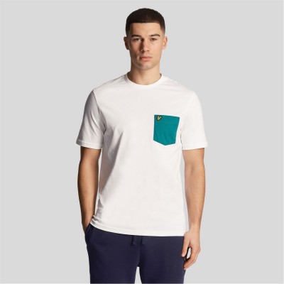 тениска,lyle,and,scott,contrast,pocket,t,shirt,white,green