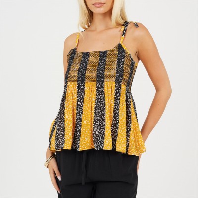 потник,дамски,топове,дамски,потници,brave,soul,shirred,vest,ld99,yellow,black