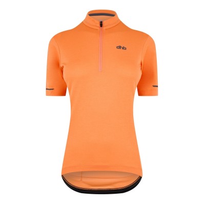 блуза,с,къс,ръкав,дамски,топове,облекло,за,колоездене,dhb,women's,quarter,zip,short,sleeve,jersey,2.0,nectarine