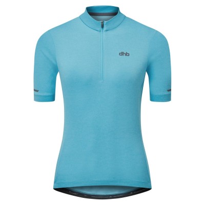 блуза,с,къс,ръкав,дамски,топове,облекло,за,колоездене,dhb,women's,quarter,zip,short,sleeve,jersey,2.0,blue