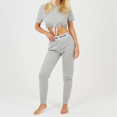 дамски,анцуг,дамски,пижами,brave,soul,womens,cropped,tee,and,slim,joggers,lounge,set,grey,marl