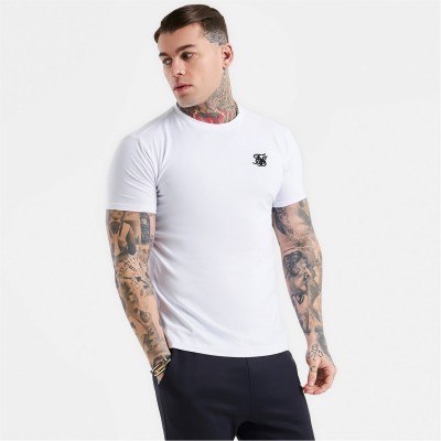 тениска,облекла,на,разпродажба,мъжки,тениски,siksilk,musc,fit,tee,sn44,white