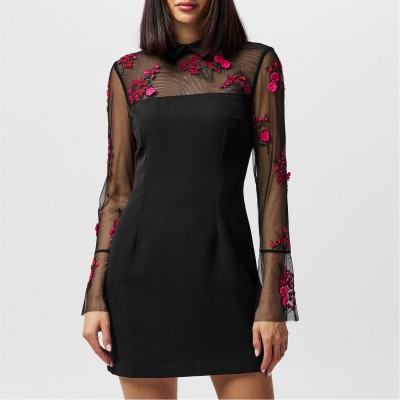 рокля,дамски,поли,и,рокли,french,connection,women's,darcy,a,line,dress,black,pink