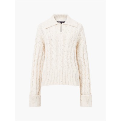 дамски,пуловер,дамски,плетени,дрехи,french,connection,fc,kyla,jumper,womens,porcelin,cream