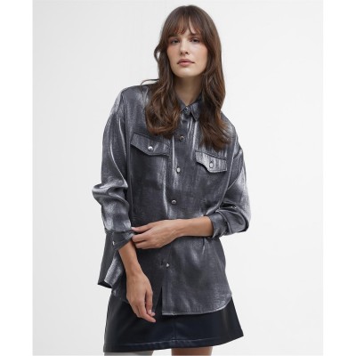 дамски,ризи,barbour,international,della,satin,long,sleeved,shirt,chrome