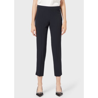 панталони,дамски,чорапогащи,и,клинове,emporio,armani,women's,cropped,cigarette,trousers,navy,blue