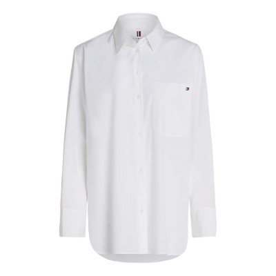 дамски,ризи,tommy,hilfiger,women's,easy,fit,long,sleeve,patterned,shirt,optic,white