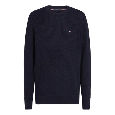 пуловер,мъжки,пуловери,tommy,hilfiger,men's,herringbone,crew,neck,jumper,desert,sky,dw5