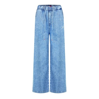 панталони,дамски,чорапогащи,и,клинове,tommy,jeans,women's,twill,denim,long,palazzo,trousers,denim,medium