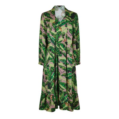 рокля,дамски,поли,и,рокли,biba,biba,tiered,midi,dress,banana,leaf,prt