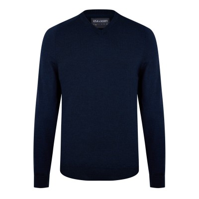облекла,на,разпродажба,мъжки,пуловери,lyle,and,scott,lyle,merino,v,neck,sn99,light,navy