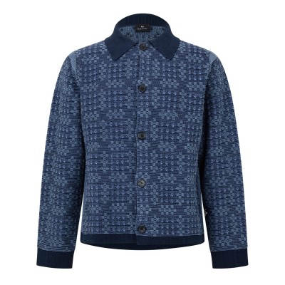жилетка,мъжки,пуловери,ps,paul,smith,men's,pattern,cardigan,navy,49