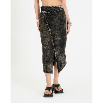 пола,поли,и,къси,панталони,the,ragged,priest,women's,rune,maxi,denim,skirt,brown