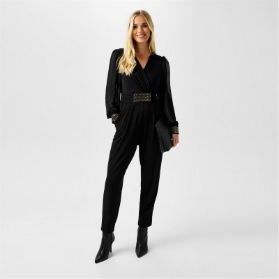 дамски,летни,гащеризони,biba,biba,embellished,jumpsuit,black