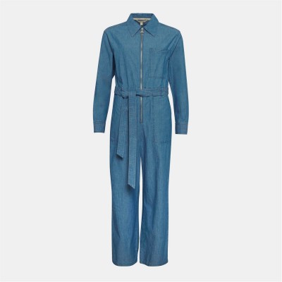 дамски,летни,гащеризони,barbour,emmie,denim,jumpsuit,chambray
