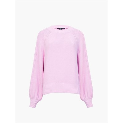 пуловер,дамски,плетени,дрехи,french,connection,women's,lily,cable,sleeve,crew,neck,jumper,bubblegum,pink