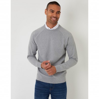 пуловер,мъжки,пуловери,threadbare,men,s,tb,carson,crew,neck,jumper,grey,marl
