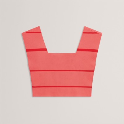 дамски,плетени,дрехи,дамски,топове,ted,baker,ted,knit,co,ord,top,ld63,coral,stripe