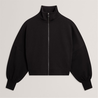 блуза,дамски,плетени,дрехи,дамски,облекла,размер,ted,baker,ted,baker,zip,thru,sweatshirt,black