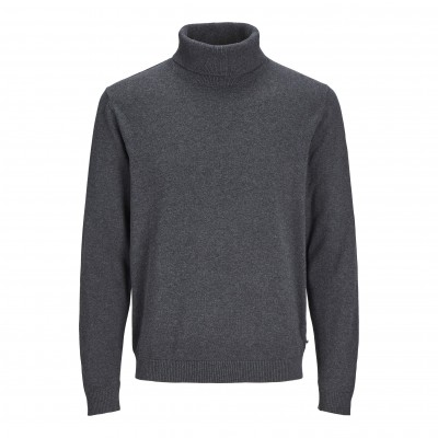 пуловер,мъжки,пуловери,jack,and,jones,men,s,roll,neck,knitted,jumper,dk,grey,melange