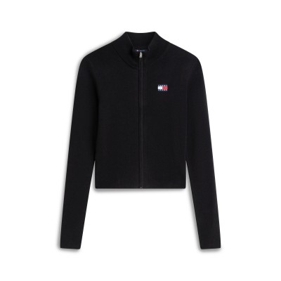 дамска,плетена,блуза,дамски,плетени,дрехи,tommy,jeans,women,s,full,zip,knitted,top,black