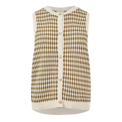 varley,women,s,aura,cotton,jacquard,knitted,vest,egret,olive