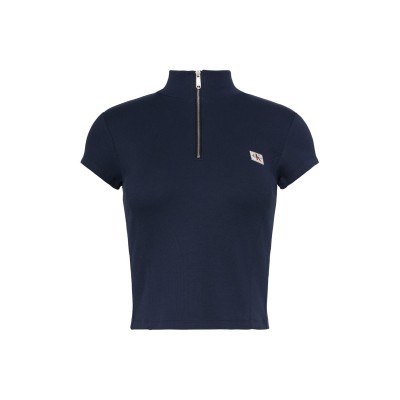 блуза,с,яка,дамски,плетени,дрехи,дамски,топове,calvin,klein,jeans,women's,knitted,short,sleeve,polo,shirt,dark,saphire