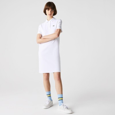 рокля,lacoste,trumpet,sleeve,pique,polo,dress,white