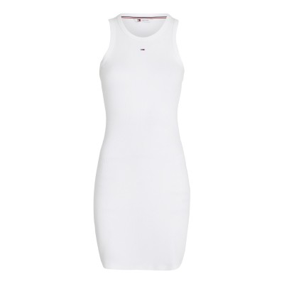 рокля,дамски,поли,и,рокли,tommy,jeans,tommy,jeans,essential,rib,tank,bodycon,dress,white
