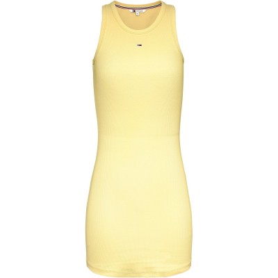 рокля,дамски,поли,и,рокли,tommy,jeans,tommy,jeans,essential,rib,tank,bodycon,dress,lemon,zest