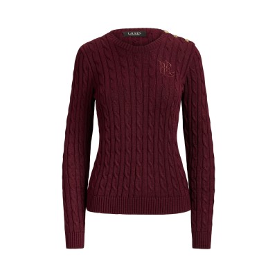 дамски,пуловер,lauren,by,ralph,lauren,women,s,cable,knit,jumper,dark,garnet