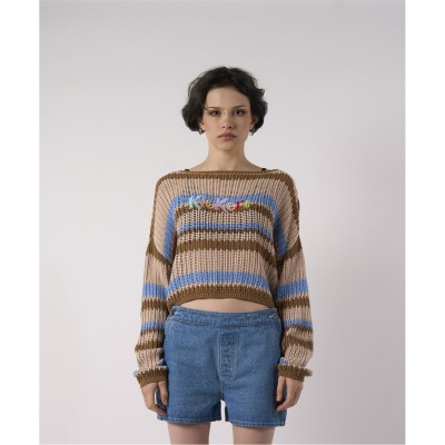 дамски,плетени,дрехи,kickers,kickers,loose,stripe,ld99,ecru