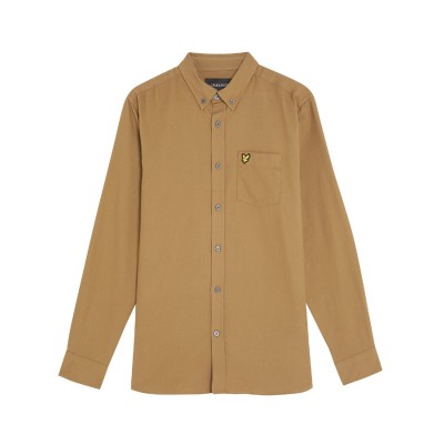 облекла,на,разпродажба,lyle,and,scott,plain,flannel,shirt,brown