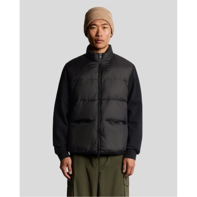 пуловер,облекла,на,разпродажба,мъжки,блузи,lyle,and,scott,funnel,neck,hybrid,zip,through,jumper,black