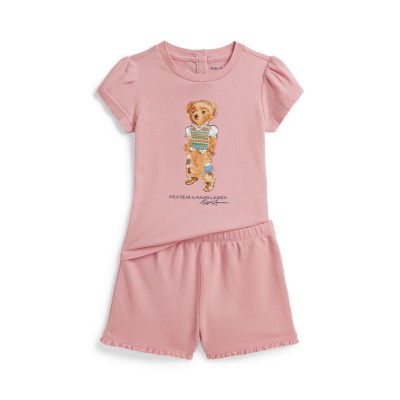 polo,ralph,lauren,kids,bear,clothing,set,rose