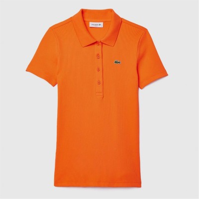 блуза,с,яка,дамски,ризи,lacoste,slim,fit,l.12.d,ribbed,cotton,polo,shirt,orange