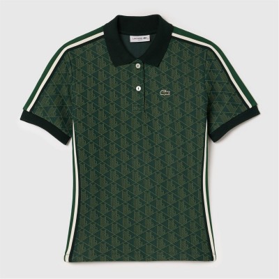 блуза,с,яка,дамски,ризи,lacoste,slim,fit,monogram,jacquard,polo,shirt,green