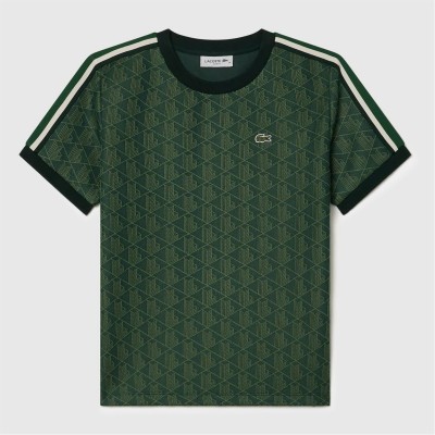 тениска,дамски,топове,lacoste,slim,fit,monogram,jacquard,t,shirt,green