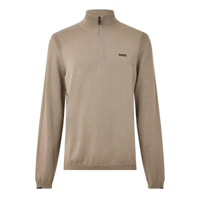 плетена,блуза,мъжки,пуловери,boss,men,s,ever,x,boss,green,cotton,long,sleeve,1,4,zip,knitted,top,light,green,334