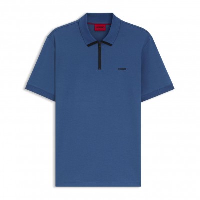 блуза,с,яка,мъжки,тениски,hugo,dalomino,contrast,logo,polo,shirt,blue