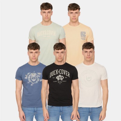 тениска,облекла,на,разпродажба,мъжки,тениски,duck,and,cover,haltecks,5,pack,t,shirts,multi,colour