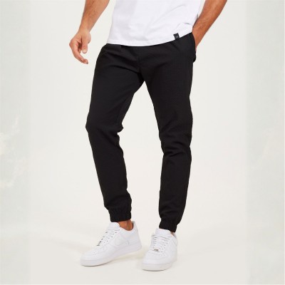 панталони,brave,soul,men's,seersucker,cuffed,trousers,black