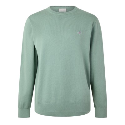 gant,classic,cotton,crew,neck,sweater,mint,308