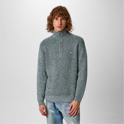 пуловер,мъжки,пуловери,jack,wills,two,tone,quarter,zip,jumper,evergreen