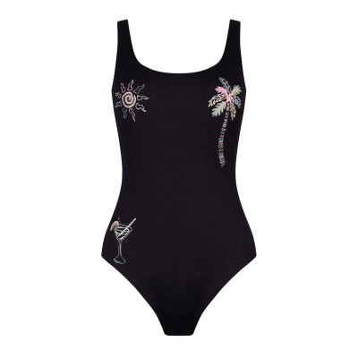 дамски,бански,костюми,chelsea,peers,women's,scoop,neck,swimsuit,black,crinkle