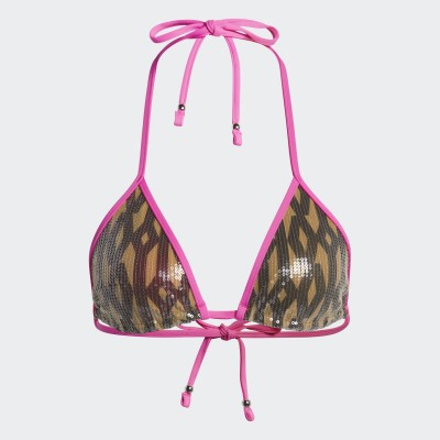 дамски,бански,костюми,adidas,originals,adidas,sequin,monogram,bikini,top,womens,brown