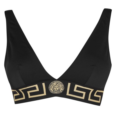 горнище,дамски,бански,костюми,дамско,бельо,versace,icon,triangle,bikini,top,black,a1008