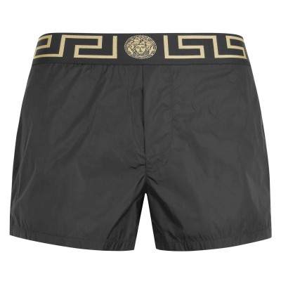 къси,панталони,мъжки,ежедневни,облекла,versace,icon,greca,waistband,swim,shorts,black,gold